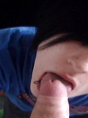 Emo boy sucks a massive uncut dick