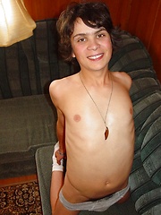 Longhair curly teen boy with simply tasty body