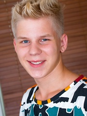 Blond boy's first time on video